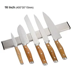 Stainless Steel Adhesive Kitchen knife block holder magnetic knife strip holder 16 inch magnetic knife holder