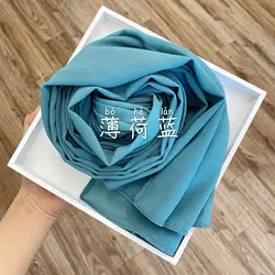 High Quality Muslim Islamic Wholesale Black Hijab Scarf For Women Shawls Soft chiffon Headscarves Solid color