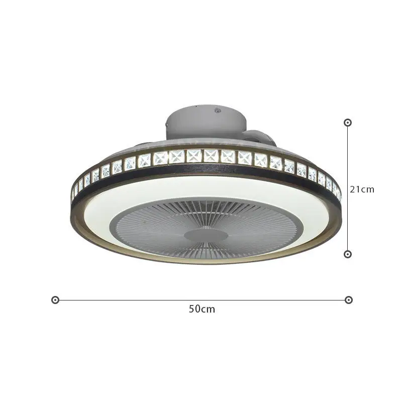 Modern Designer Decorative Smart Home Lights Chandelier Bedroom Luxury Crystal Fan Ceiling Light Remote Control Led Ceiling Fans