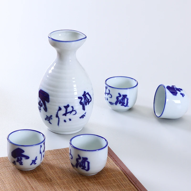 Japanese cuisine chinaware&porcelain sake set sake cup&bottle white porcelain Sake Set for Gift GK-0038-1