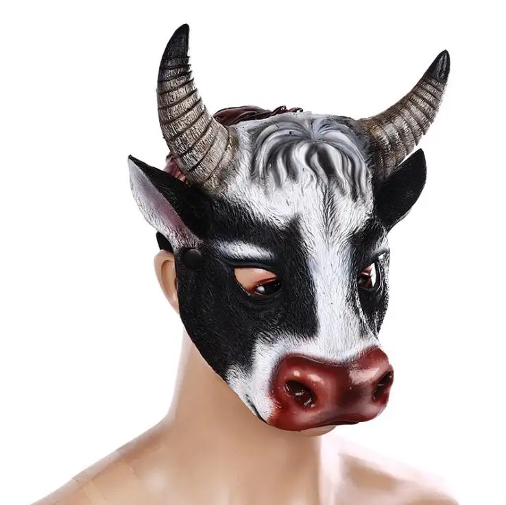 Dairy cow  Mask Animal Half Face Cow Ear Mask for Easter Halloween Party Mardi Gras Costume Accessory party face mask