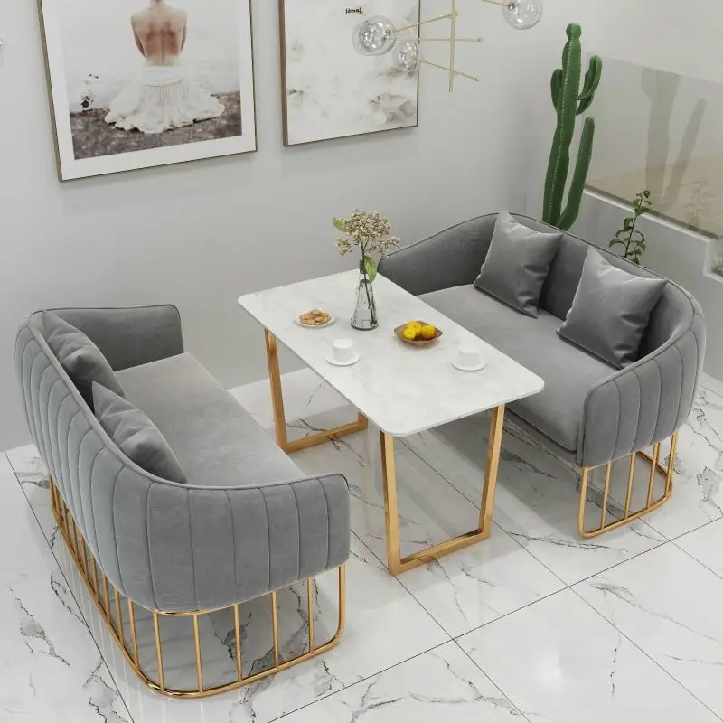 Combination Web Celebrity Business Rest Area Dessert Shop Coffee Shop Tea Shop Desk And Chair sofa Chair