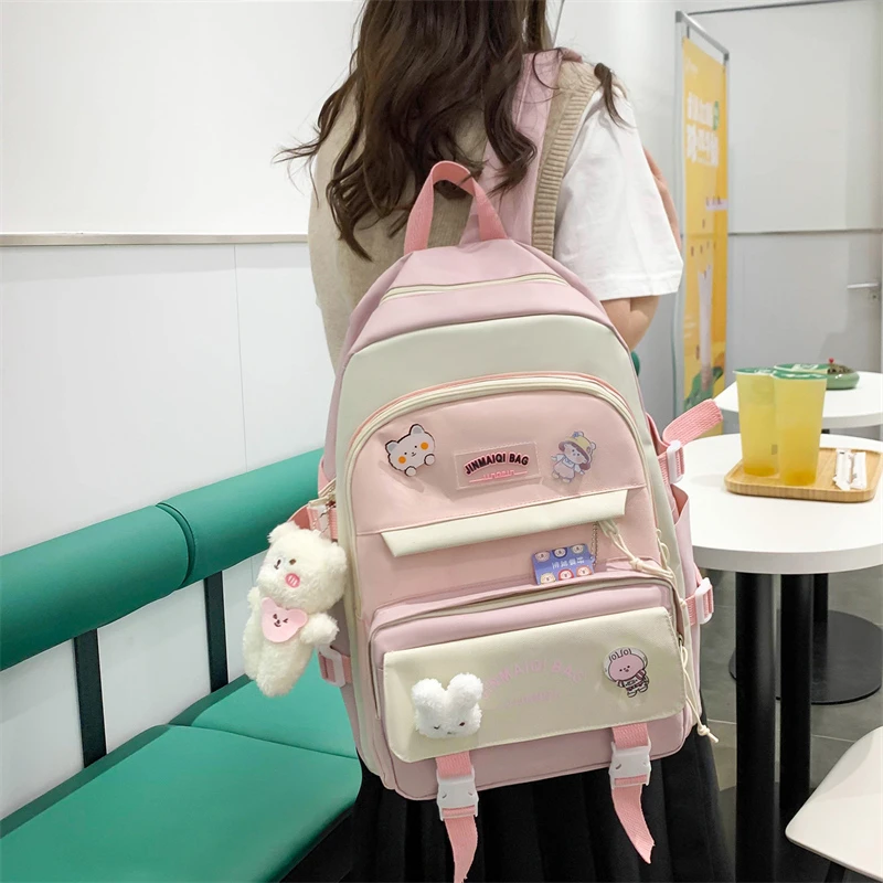 Backpack set 5 pieces Large capacity School Teenager Book Bag For Girls Cute Student Backpack