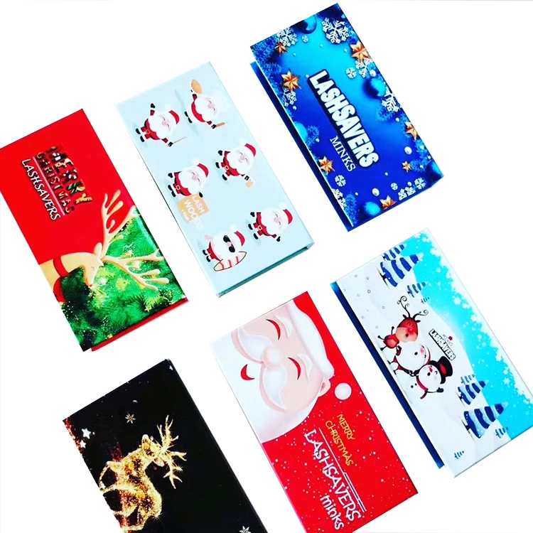 
2020 Christmas 25mm 3d 5d mink lashes factory direct sale custom logo eyelashes package box coffin shaped eyelash box 