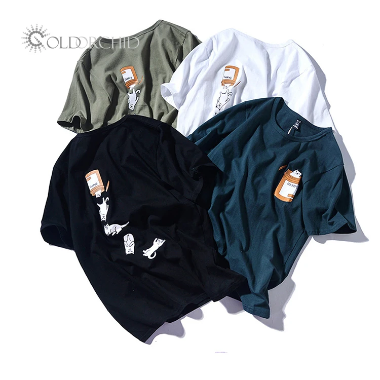 High quality casual plus size anime printed short sleeve t shirts for men