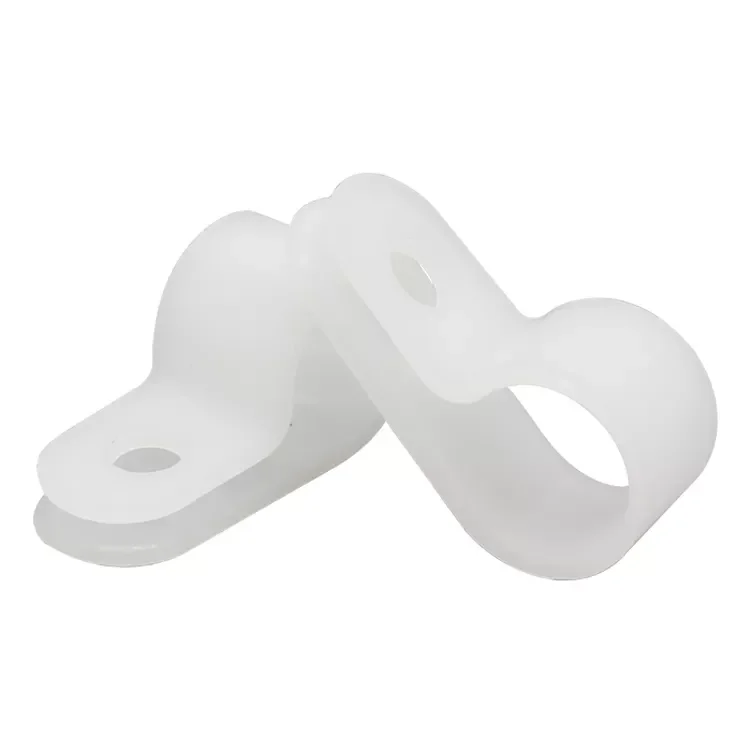 Wholesale White Plastic Cable Holder Wire Fixing Clips Cover plastic R type wire clamp thick cable Ties 100PCS