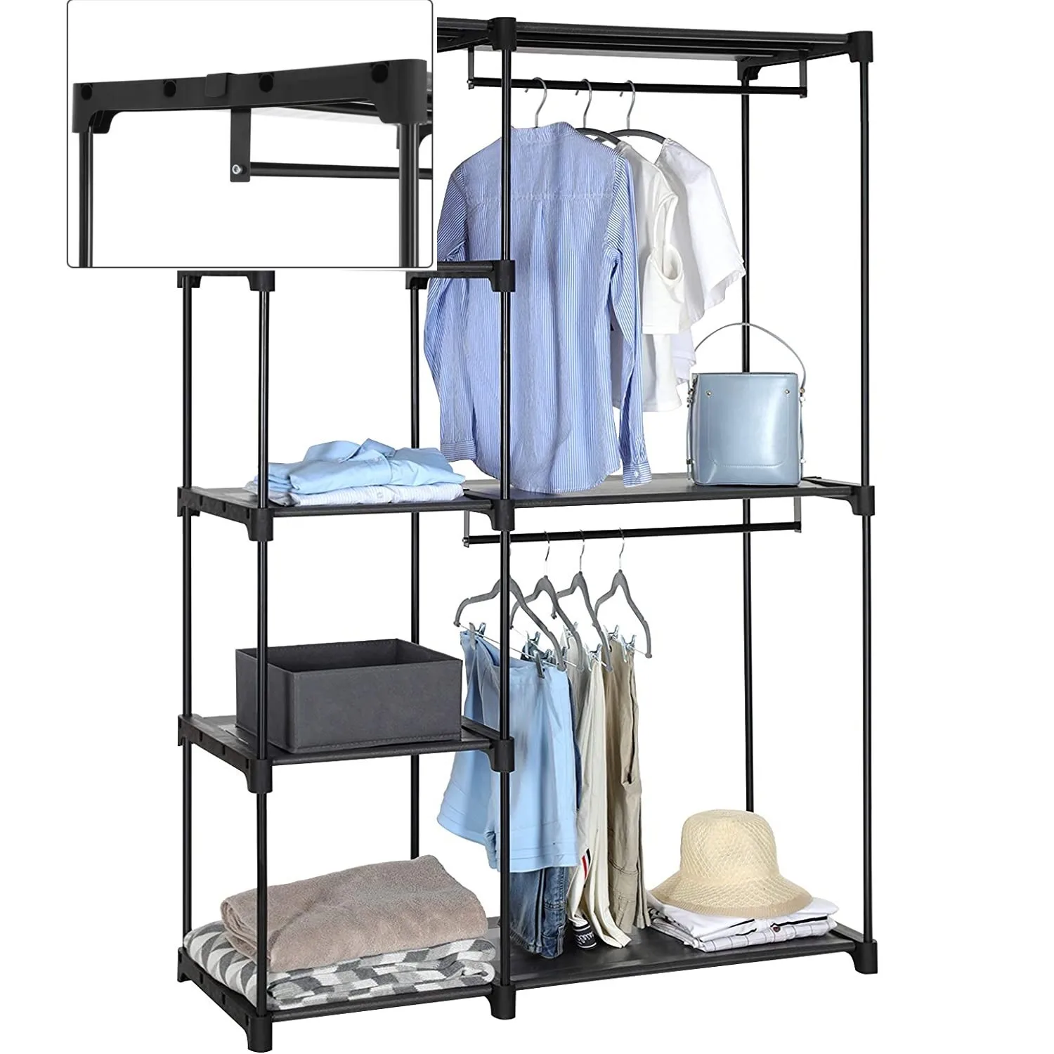 Modern customized bedroom foldable plastic cupboard cabinet closet portable wardrobes organizer