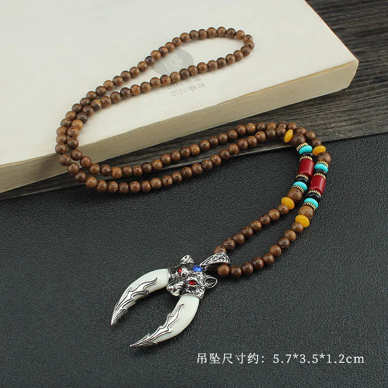 Punk Fashion Brave Men Wolf Gog Teeth Spike Pendant Necklace Women Men Lucky Jewelry Classic Fang Tooth Amulet Pendant Necklace