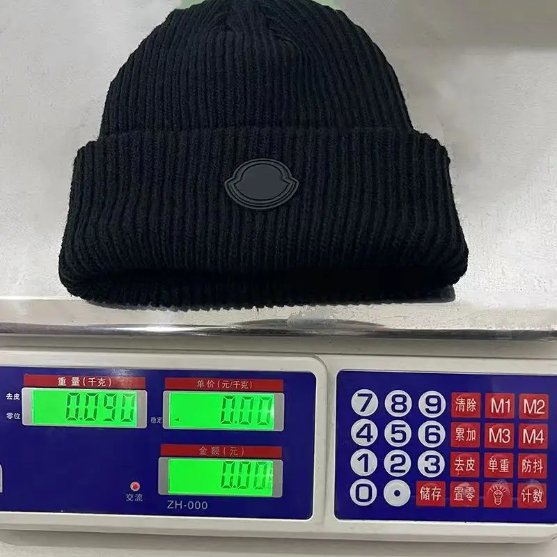 MONCL casual soft hat men women knitted plain original quality windproof Outdoor fashion double-layer wool hat