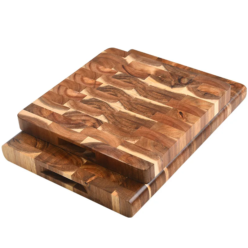 Multi-functional Acacia wood square custom cut vegetables cut meat easy to clean cutting board