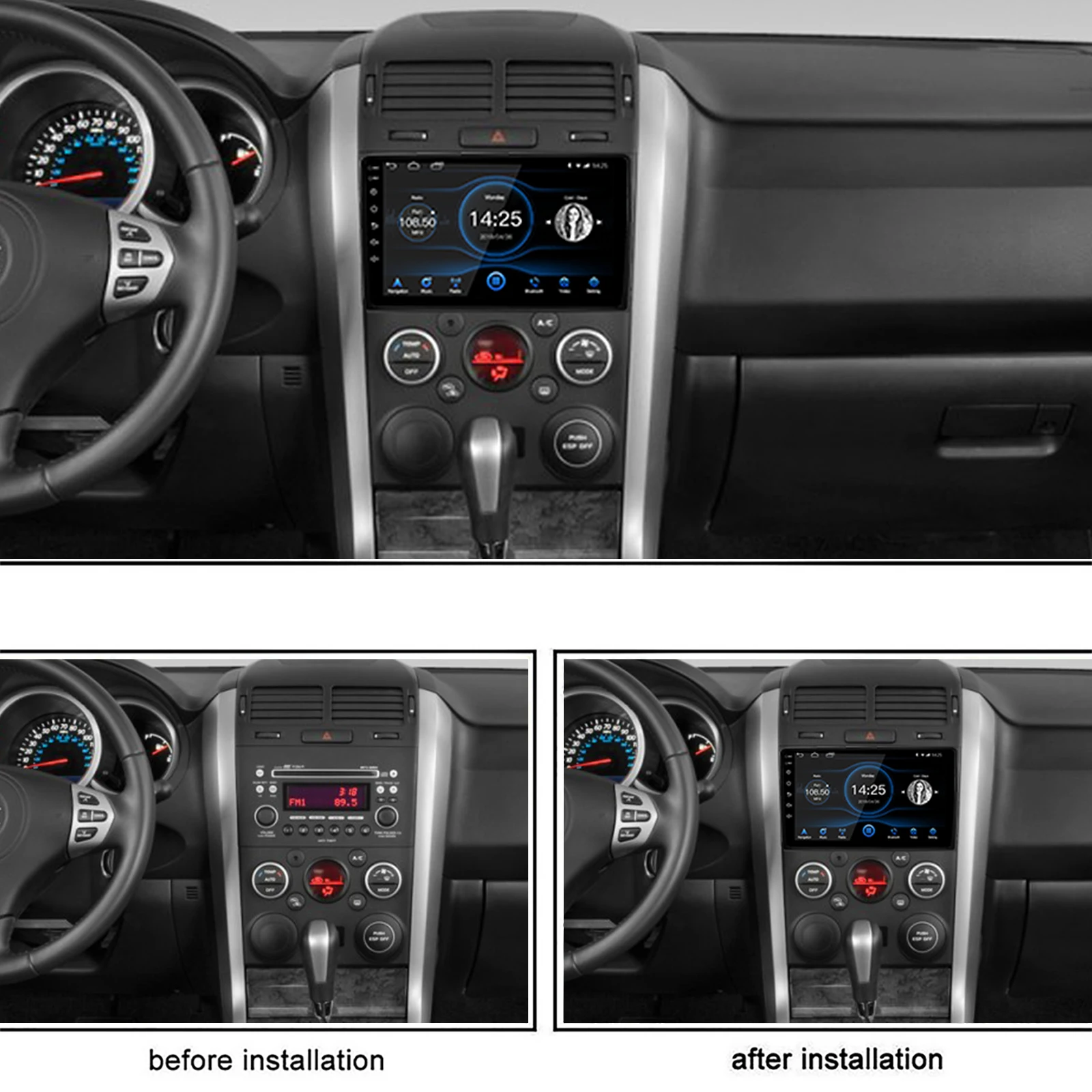 Touch Screen 1024 x 600 Quad Core for Suzuki Grand Vitara 2006-2013 GPS Navigation USB Player 9 inch Android Car Radio