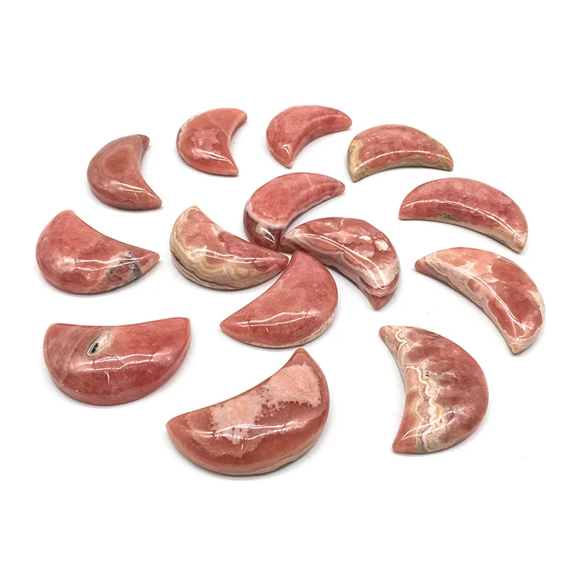 Wholesale Natural high quality Rhodochrosite crystal moon crystal pink gemstone crystal craft rhodochrosite moon for gift
