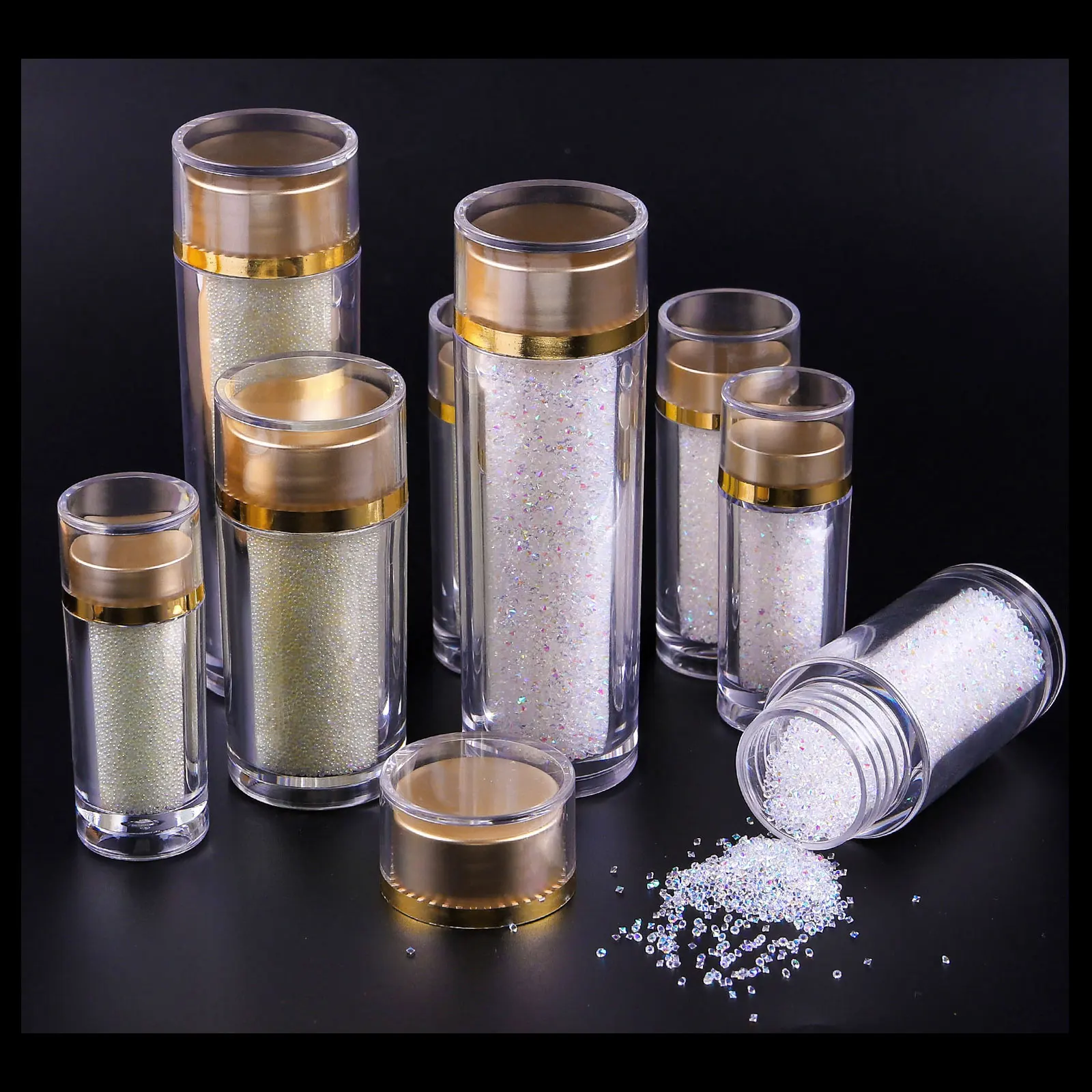 OEM Colours Luxury AB High Quality 1MM Mini Tiny Micro Crystal AB Nail Stones Rhinestones Pixie Dust Rhinestone