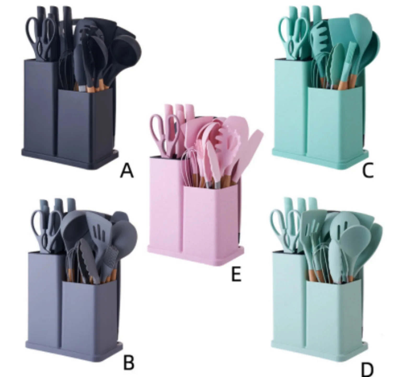 Professional stainless steel  silicone kitchenware set unique products  with knife set combination