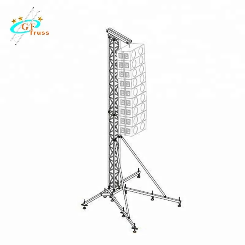 GF-truss Aluminum 19 ft 6 M height Upright line array speaker lift truss stand tower