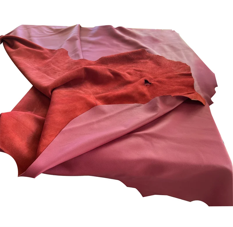 Red color togo cow hide leather for furniture