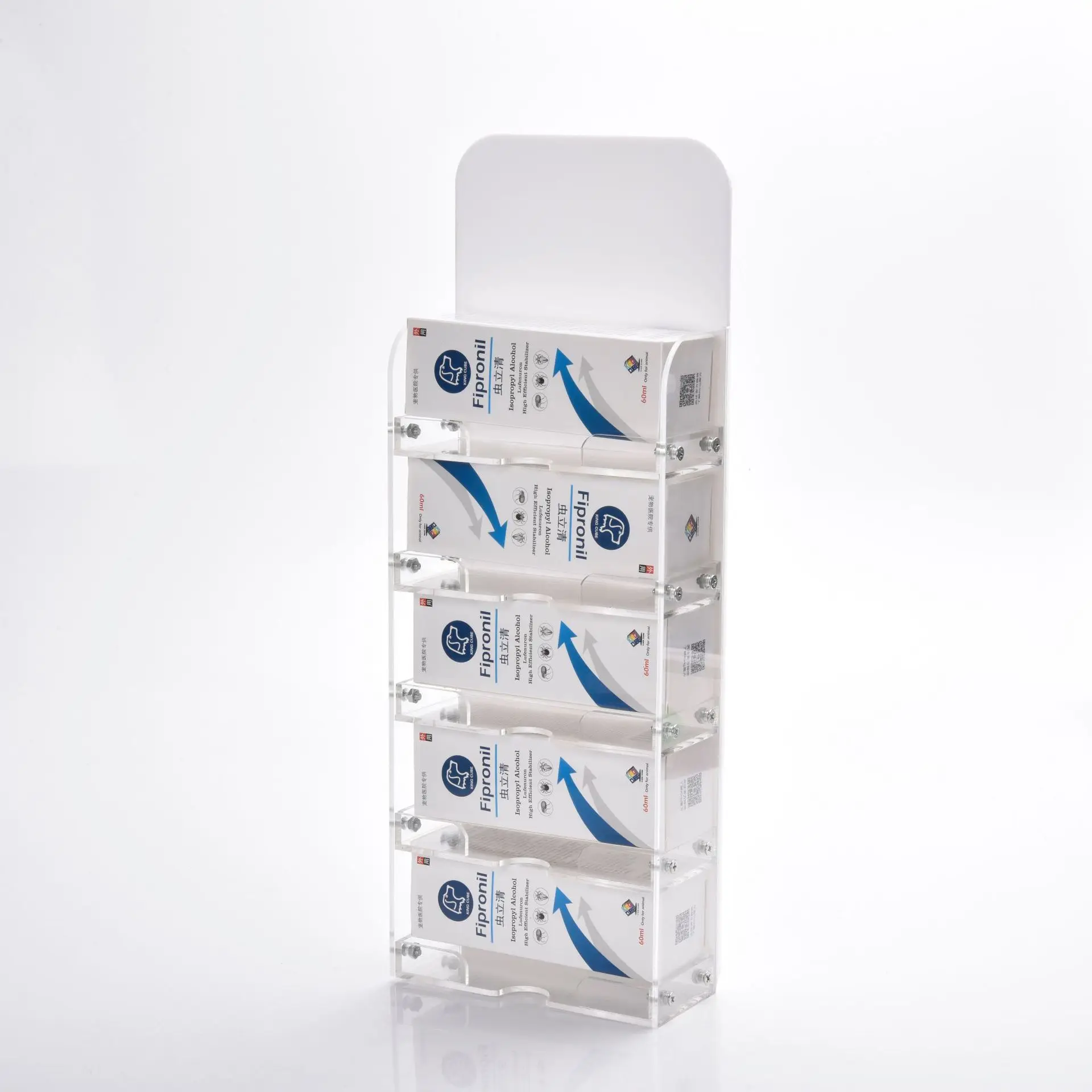 5 layers plexiglass trapezoidal assembling drug display racks