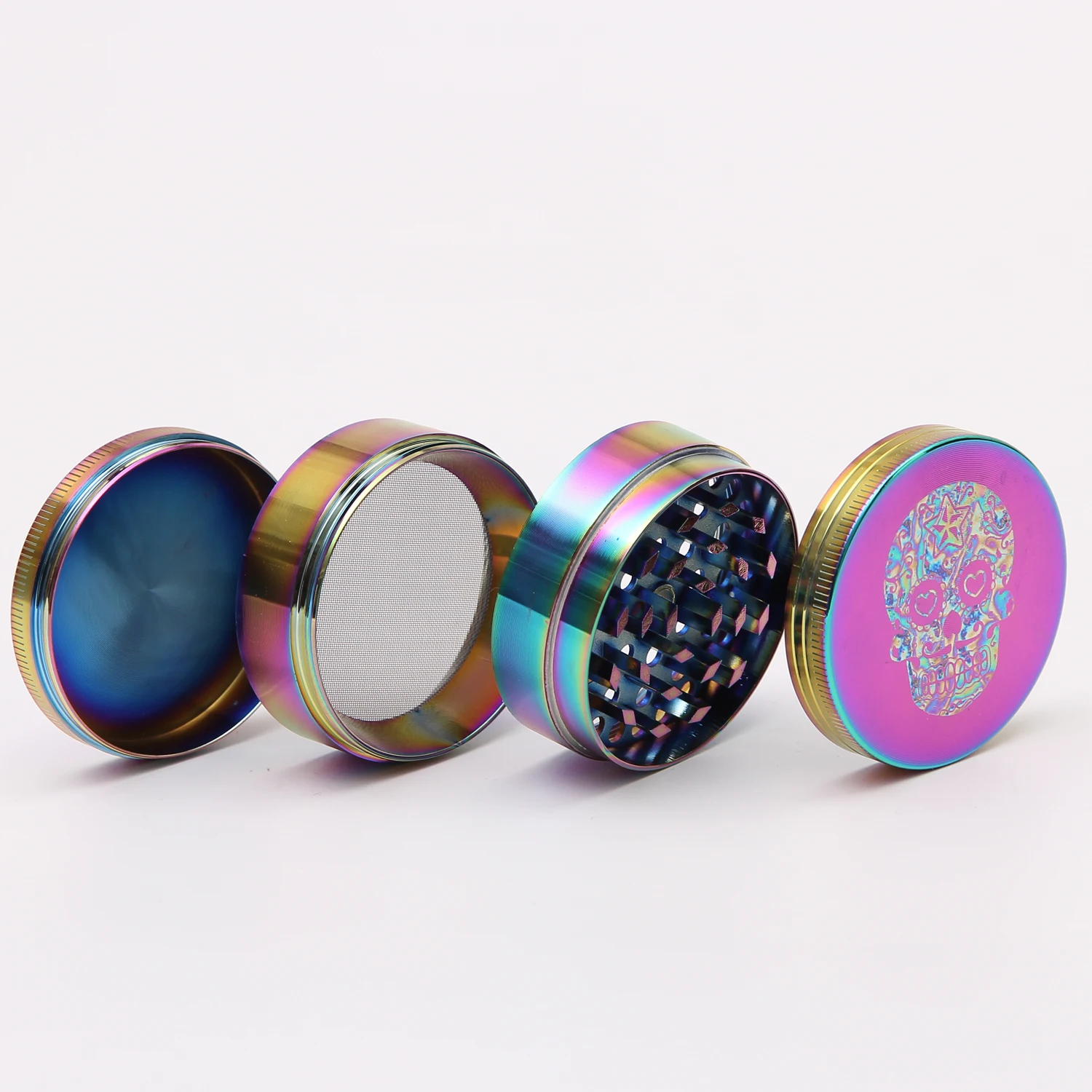 Portable Iridescence 4 Layer Herb Grinder