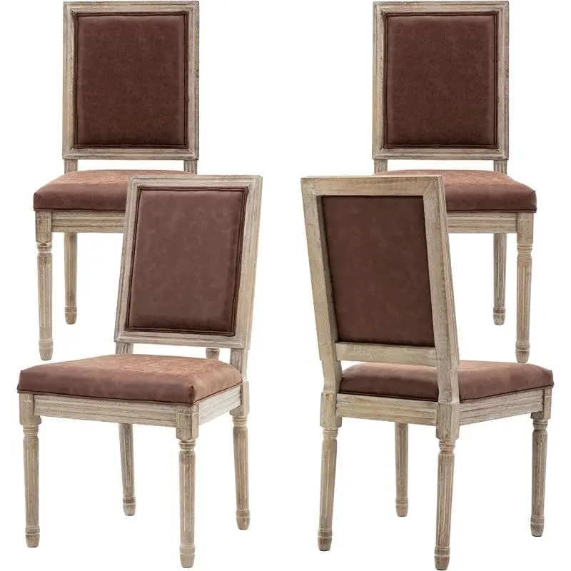 Винтажный Европейский обеденный стул из твердой древесины для ресторана спинка гостиничный