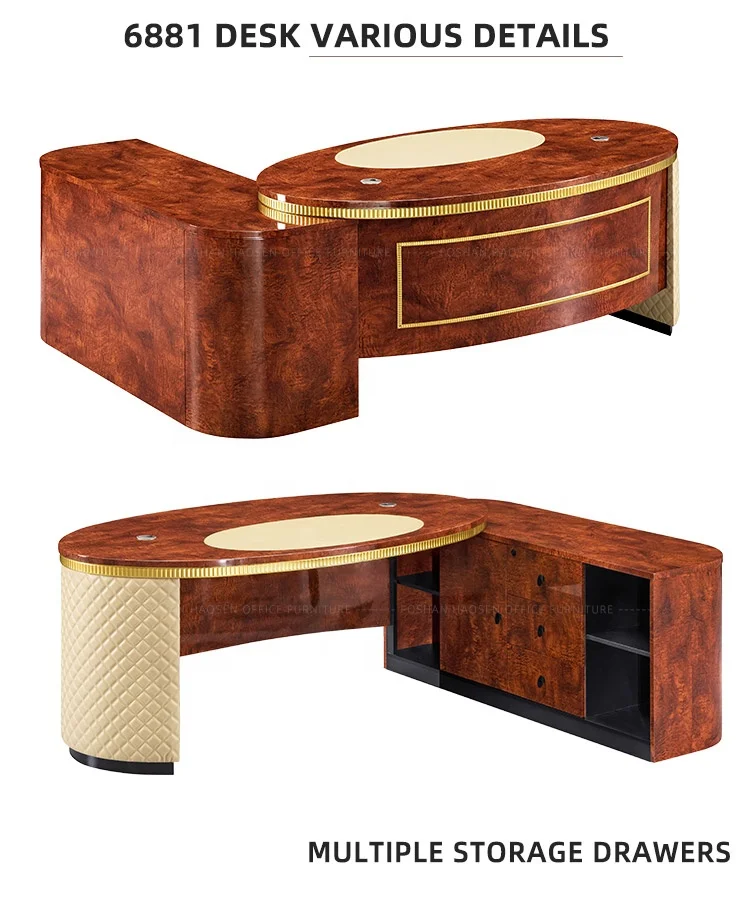 Good quality Business director Working executive office table curved desk and chair manufacturer