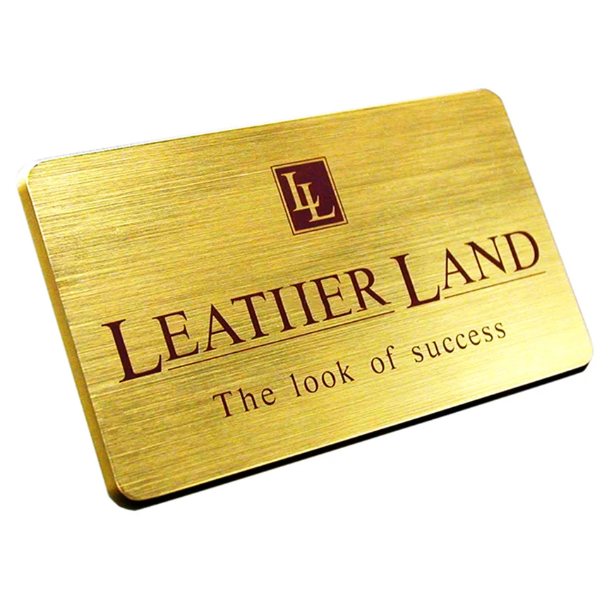 Позолоченный мешок круглое имя бренд пользовательские металлическая пластина логотип для сумки