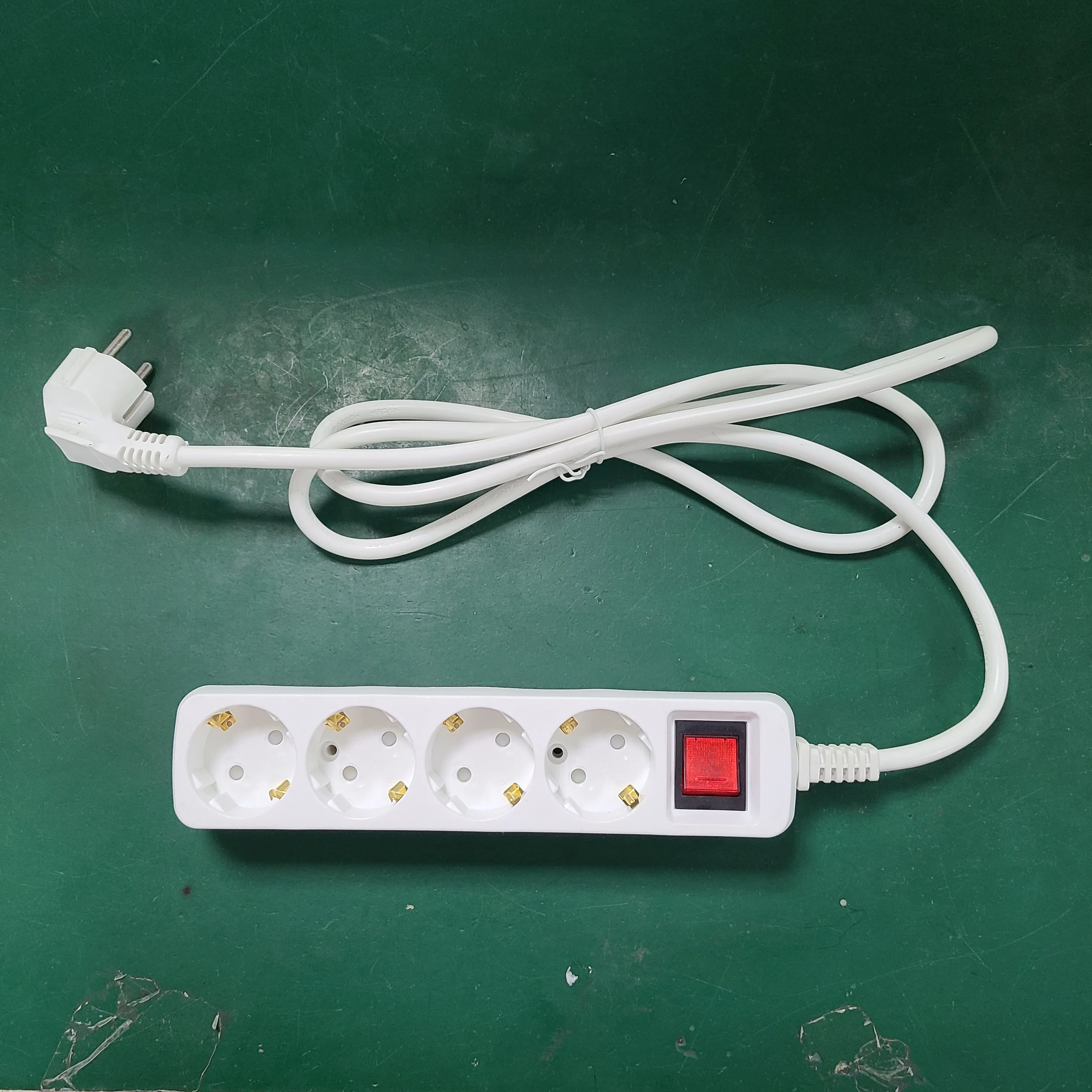 230V 16A Европейский Сетевой фильтр 4 способ удлинитель несколько розетки с переключателем