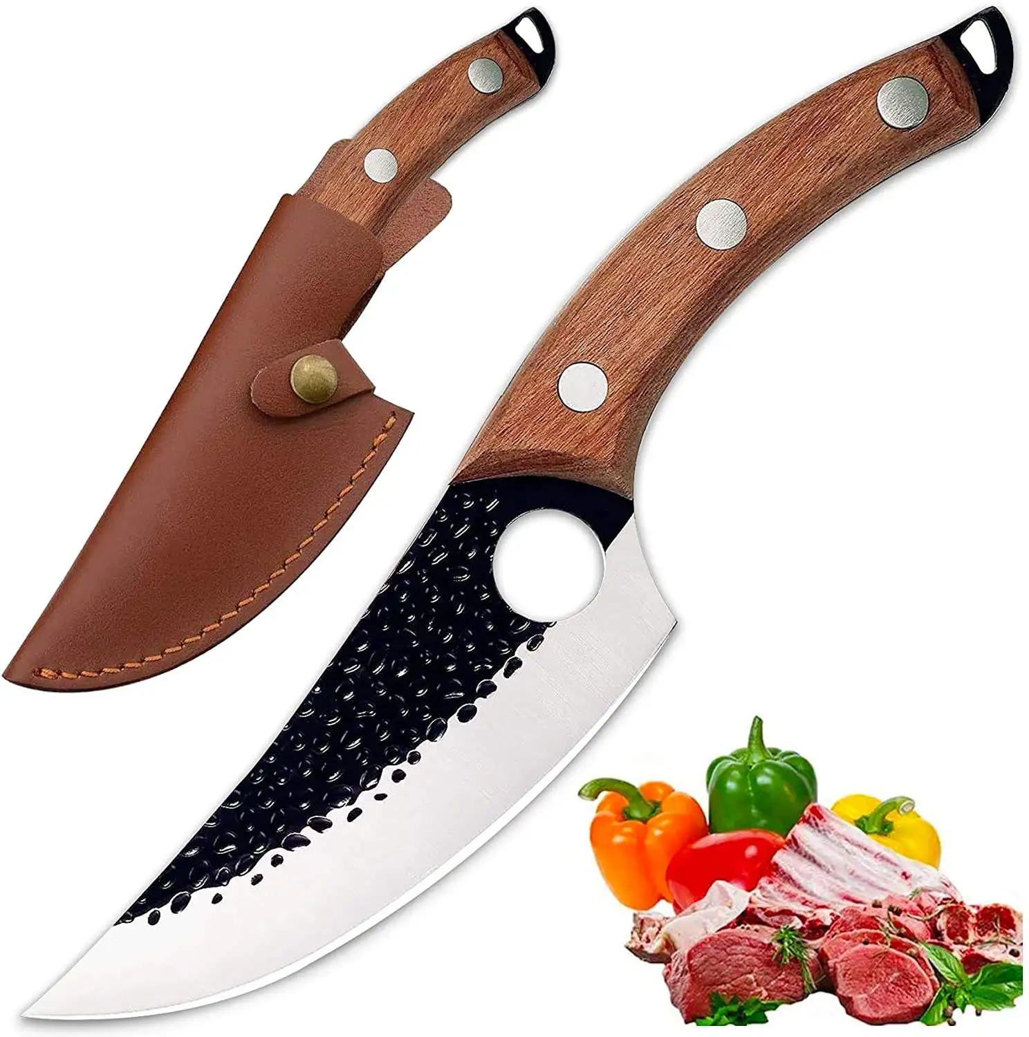 Newest 6 inch Full Tang Forged handmade forged rose wood handle Slaughter chopping kitchen utensils butcher cleaver Chef knife