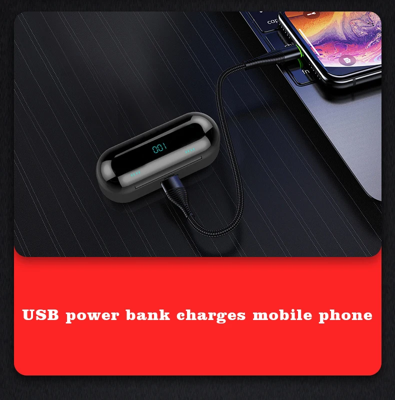 
Waterproof F9 Wireless Earphone Headphones TWS 5.0 Touch Control LED Power Display 2000mAh f9 earphone 5.0 In ear earbuds 