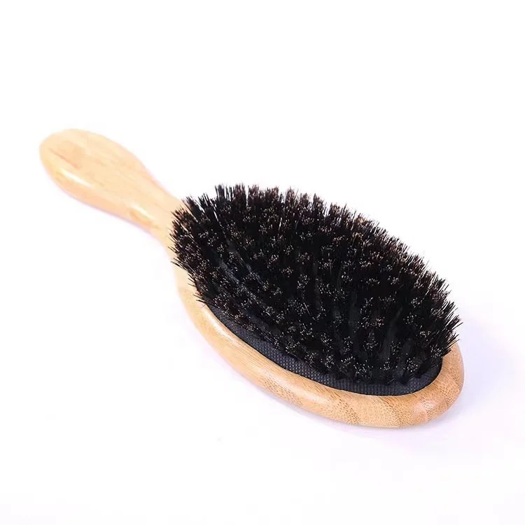Factory Supply Customized LOGO Hairdressing Eco-friendly Boar Bristle Hair Brush Wooden detangle Hair Brush Massage Comb