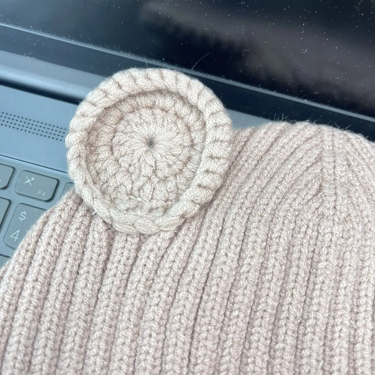 WD-A573  Toddler Winter Knitted Cotton Lined Hat With Ears Knit Beanie Hat Baby Winter Hat For Girls