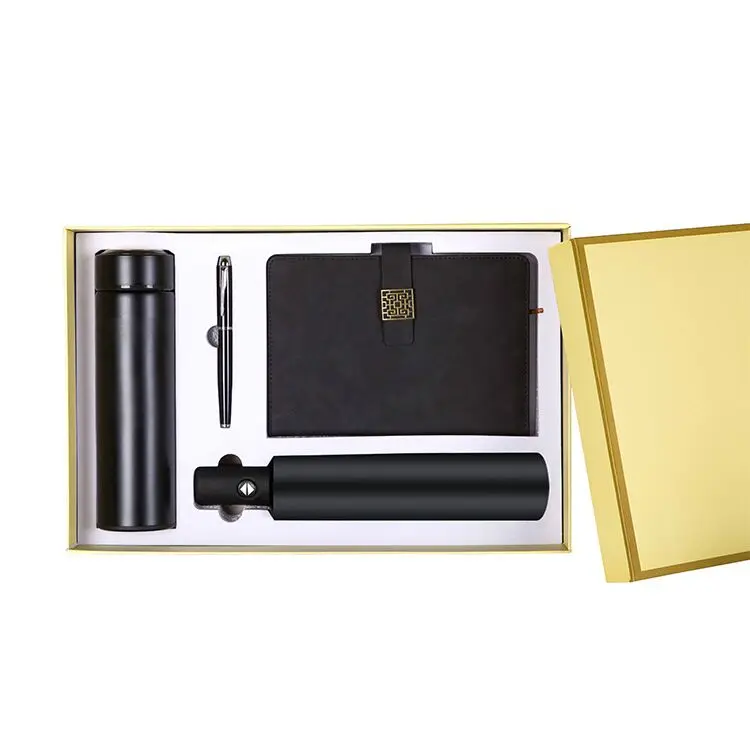 Thermos umbrella pen  notebook corporate gift set for business promotion gifts