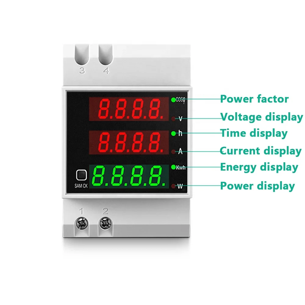 AC80-300V 100A D52-2047 коэффициента мощности DIN rail Многофункциональный цифровой Напряжение Ток Мощность щитовой измерительный