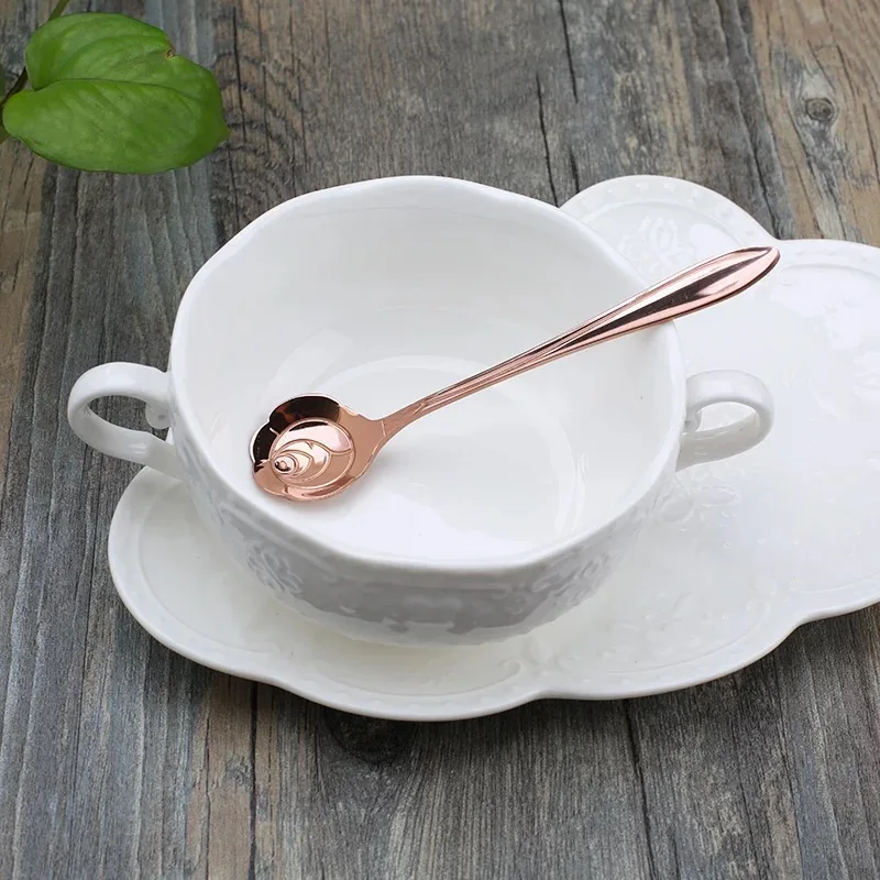 Amazon Gifts metal flower shape spoon tea coffee dessert spoon stainless steel flower spoon