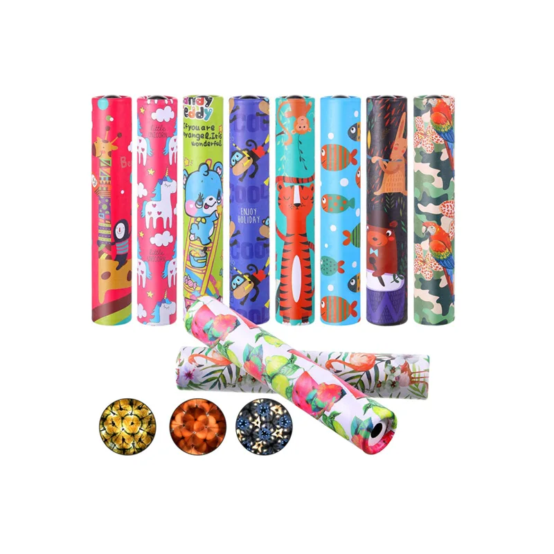 2021 custom magic prism funny children spin paper cartoon kaleidoscope children toy kaleidoscope