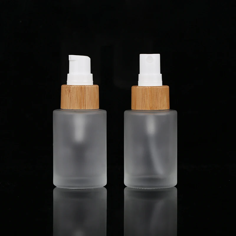 Экологичный дорожный бамбуковый насос, стеклянная бутылка для лосьона и банки, наборы для упаковки косметических масел «сделай сам»