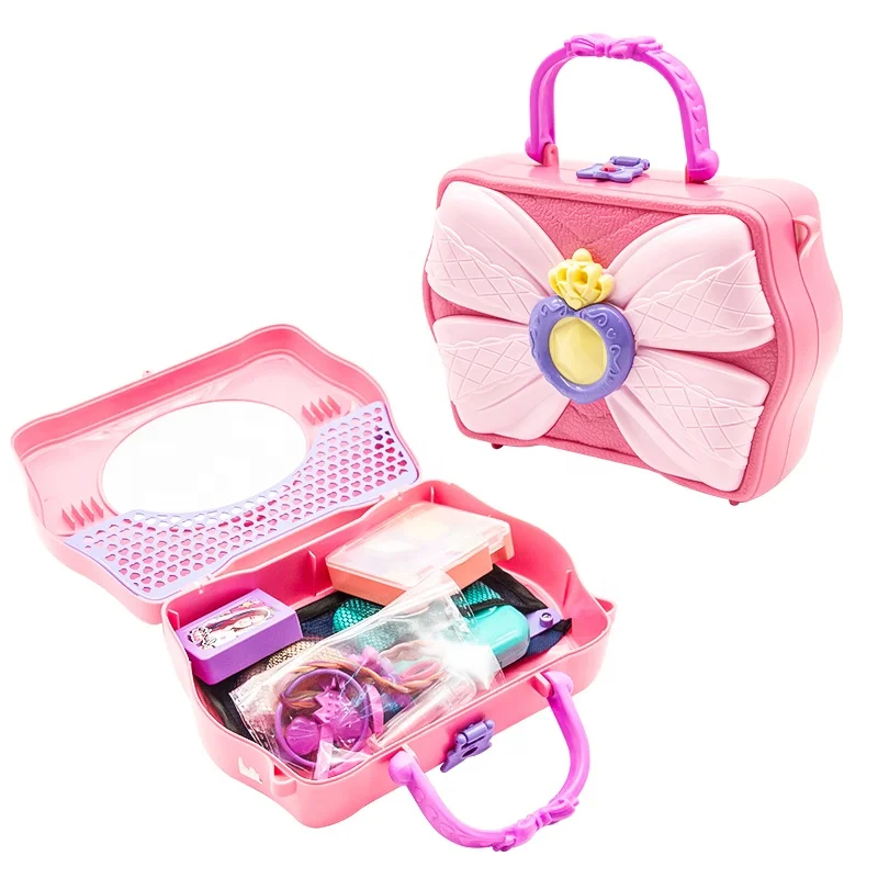 Cosmetic Princess Toy with Bow shape Set Makeup Case Handbags