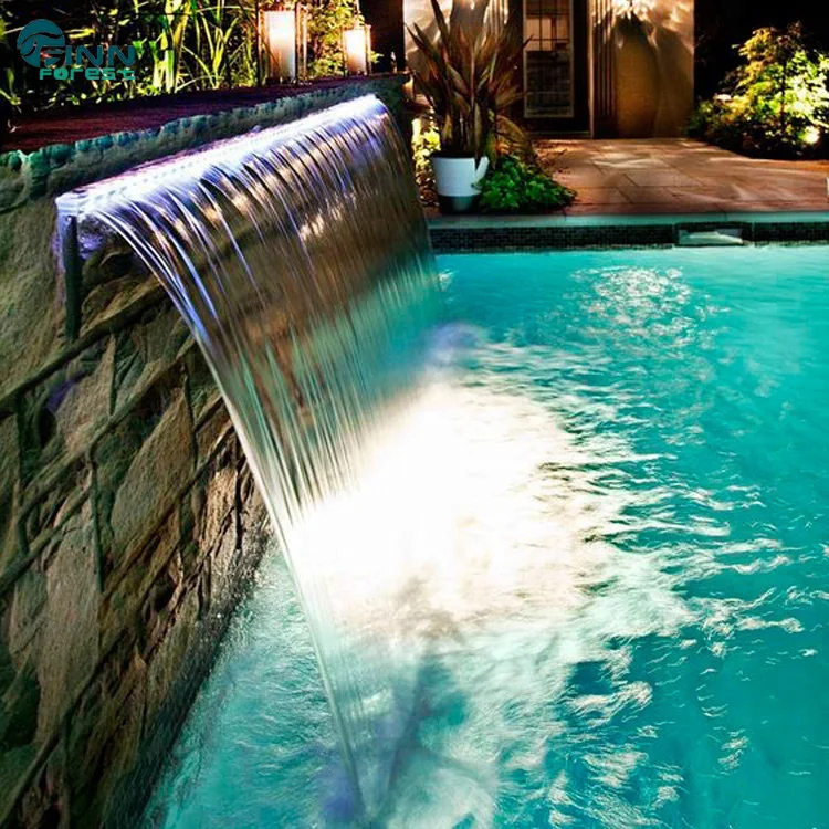 
Above Ground LED Control Waterfall Indoor Wall Cascade Waterfall Fountain For Water Pool 