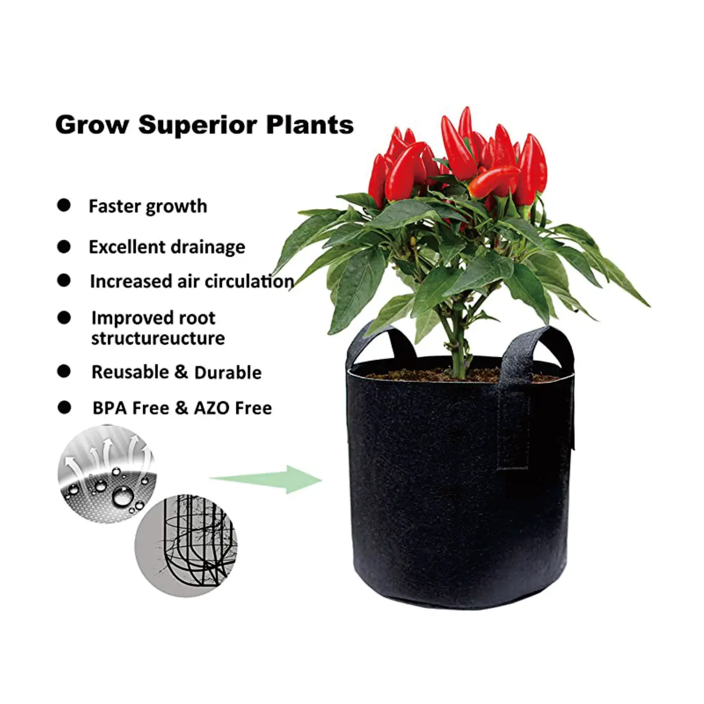 1 3 5 7 10 15 20 25 30 35 50 Gallon Felt Plant Grow Bags felt plant barrel Thickened Garden Non Woven Felt Flower Pot