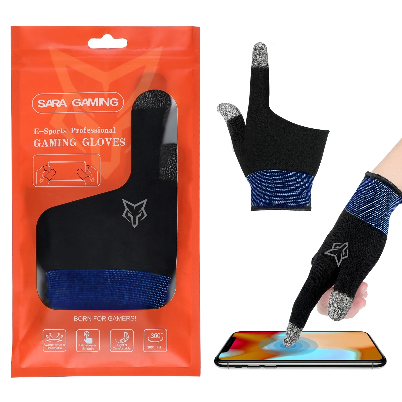 Перчатки Sarafox G01Gamer для мобильных игр PUBG нейлоновые чувствительные противоскользящие перчатки сенсорного экрана дышащие игровые