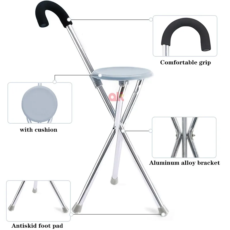 foldable walking sticks chair cheap price multifunction canes and walking sticks seat for elderly