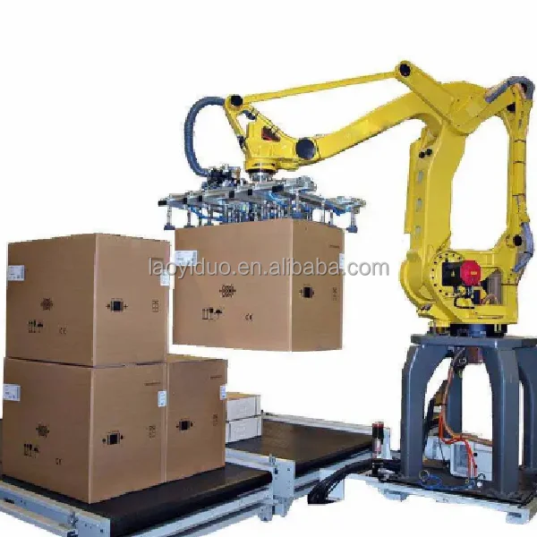 Top Load Case Packing Machine Automatic Case Palletizer Robot Palletizing