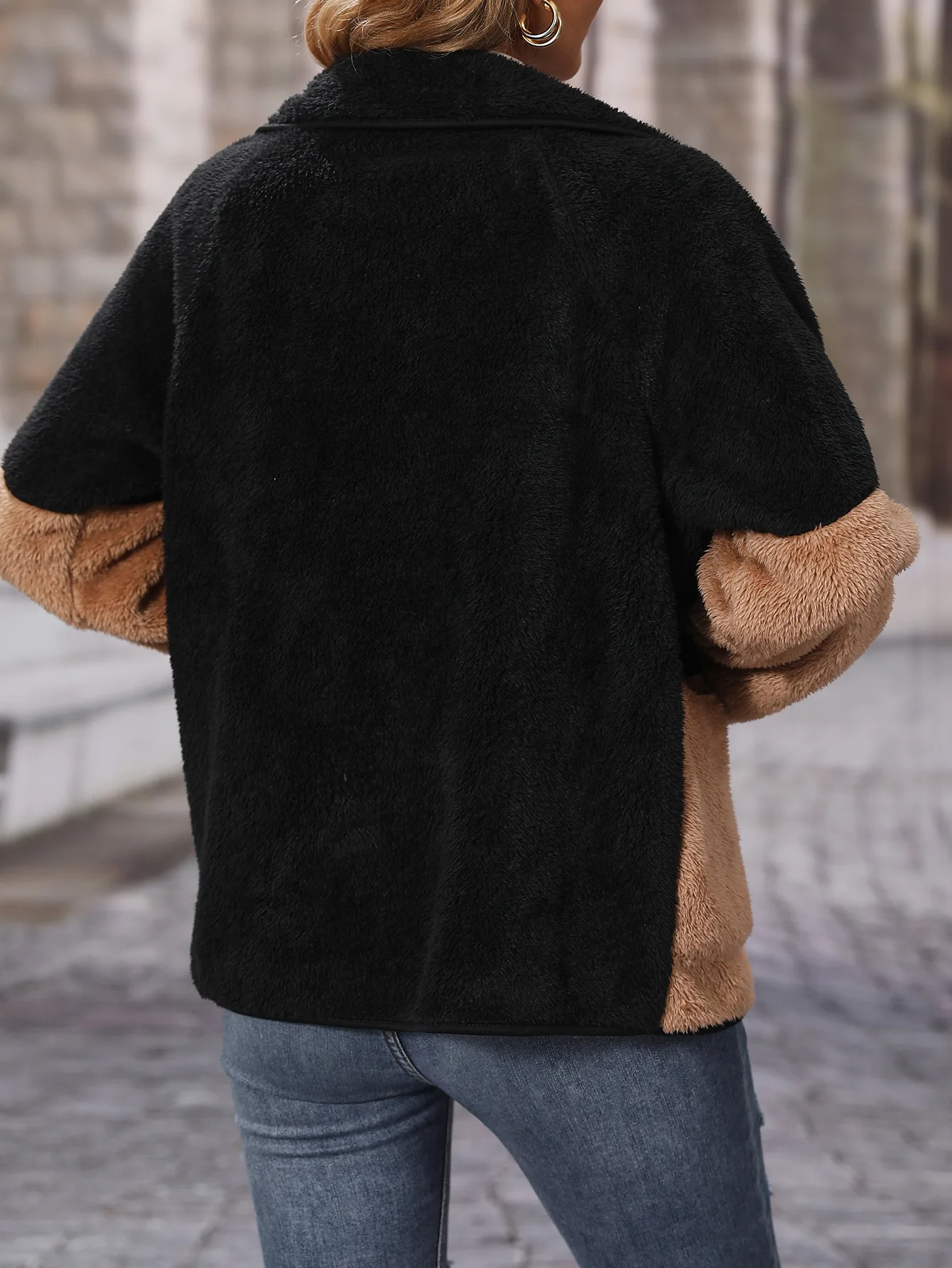 OEM ODM Custom Logo Wholesale New Winter Women  Streetwear Neon Pink Contrast Trimmed Leopard Long Sleeve Shacket Jacket Coat