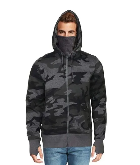 
Sweaters Mens Fashion Jacket Zip Up Hoodie Face Cover Winter Full Face Zip Hoodies Men Masked Hoodies 