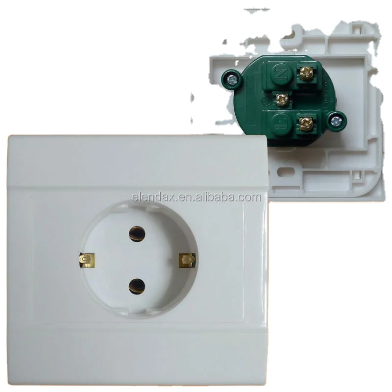 German style flush mounted 2 round pin schuko socket outlet wall socket (F1210)