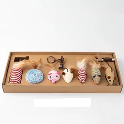 Интерактивная волнистая мышь из семи частей, игрушка для кошек, смешная игрушка для кошек, набор для комбинирования