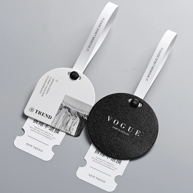Creative new disposable anti-tampering hangtags clothes label custom 700g clothing string hang tags printed clothes tag
