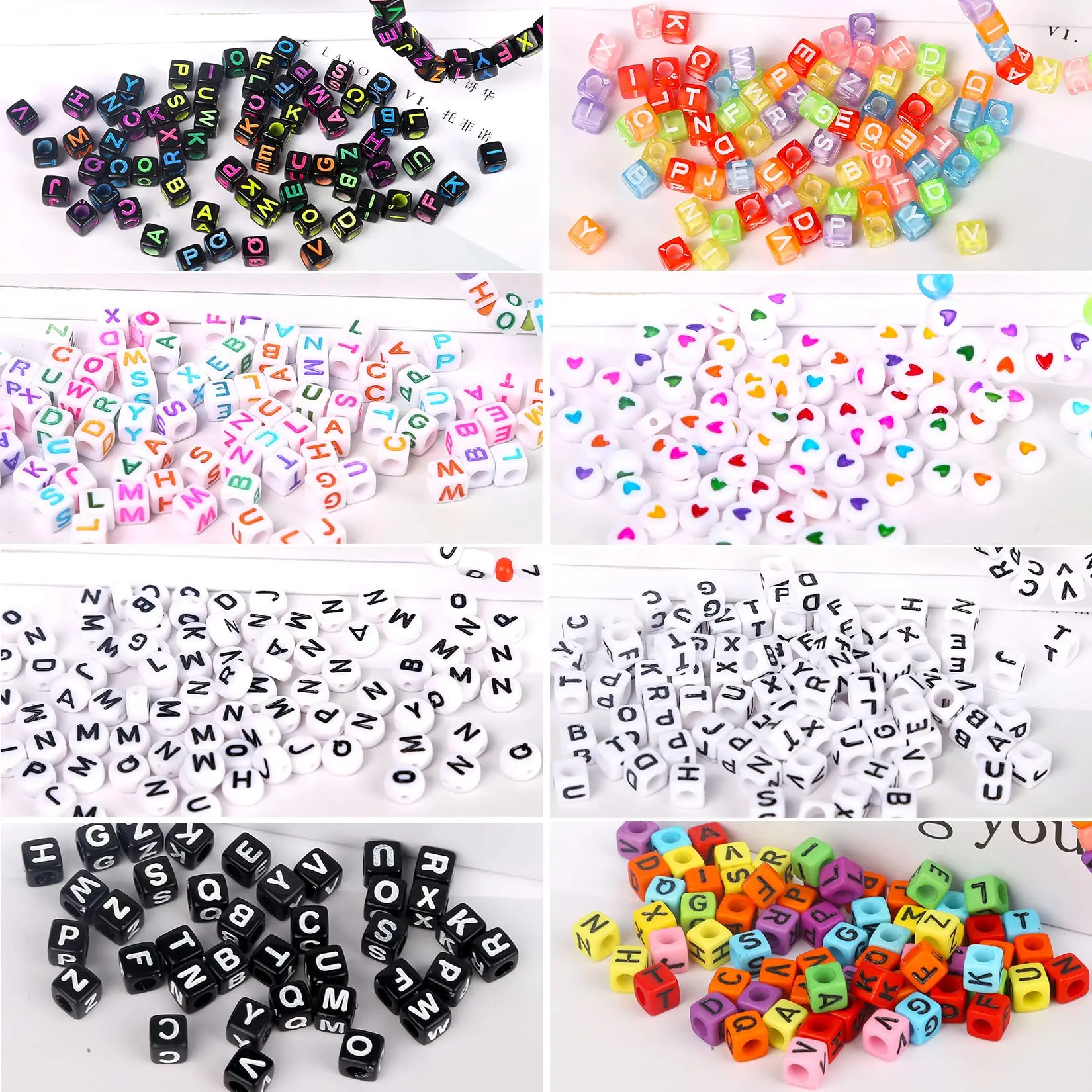 Toowl Custom Multiple Patterns Material 3800PCS 4mm Glass Seed Beads and 1200 PCS Letter Beads for DIY Bracelets Jewelry Making