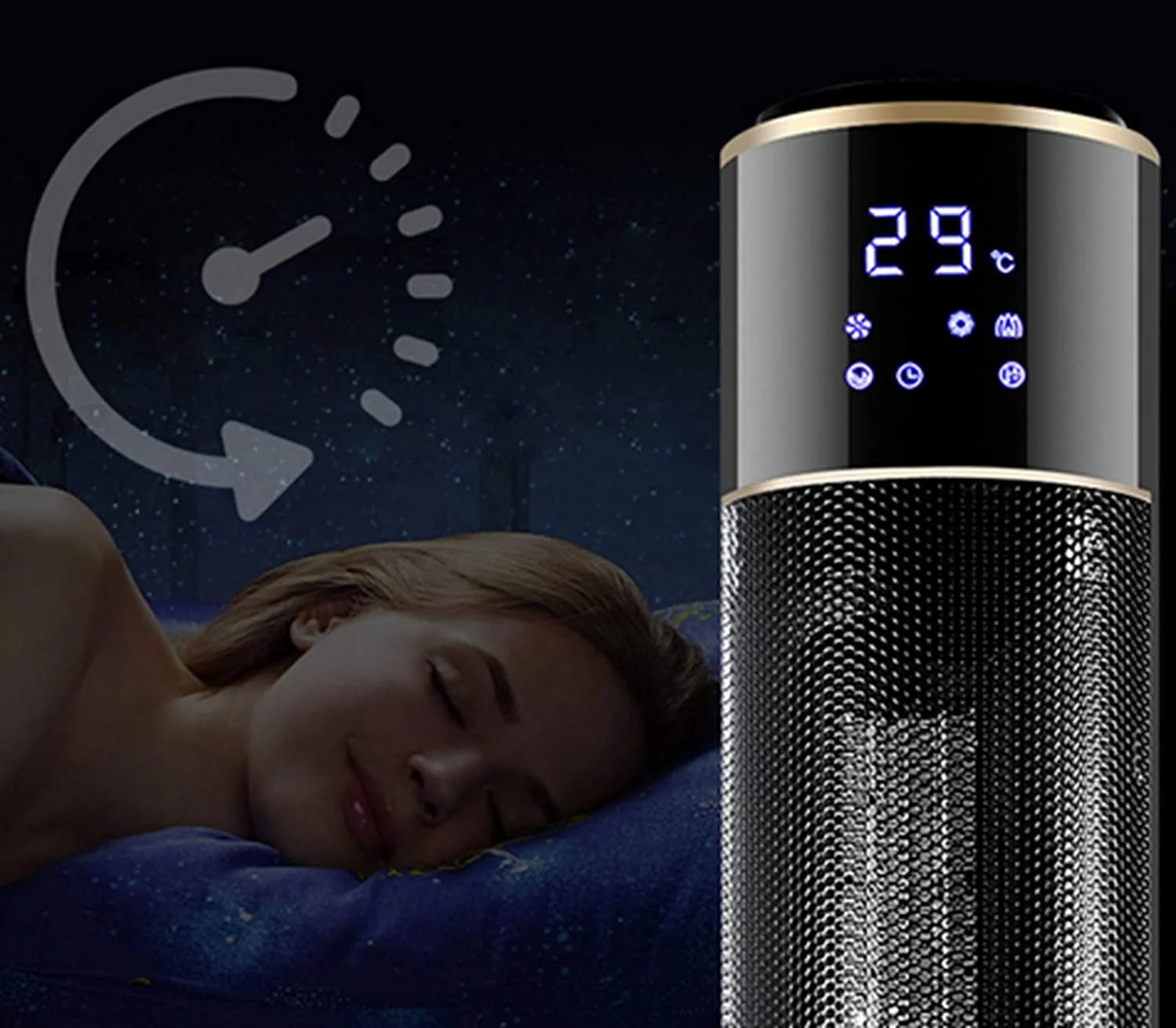 2000 W PTC portable carbon Fan heater  Fireplace Tower Heater Electric Fireplace Heater  3D Flame  for room, home indoor outdoor