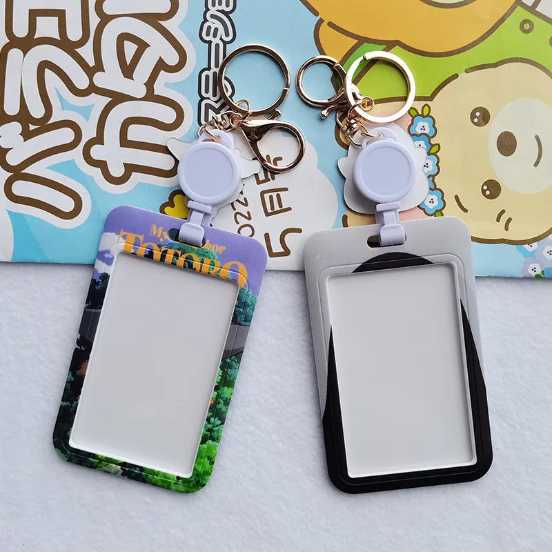 10 Color High Quality Cute Totoro Ash Fairy Retractable Buckle Card Holder keychain