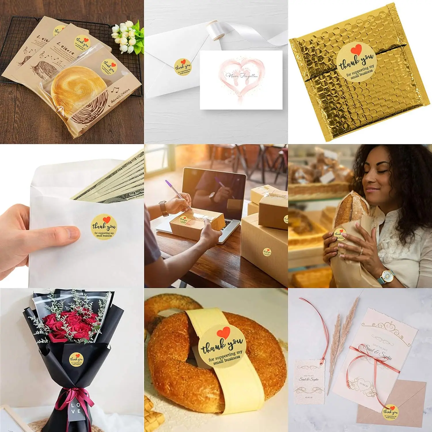 Wholesale Customized Logo Printing Waterproof Thank You Stickers Custom Stickers Printed Adhesive Sticker Strong Adhesive Accept